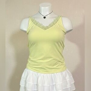 Light Yellow Lace Tank Top Chico's Plus size 3X Stretchy